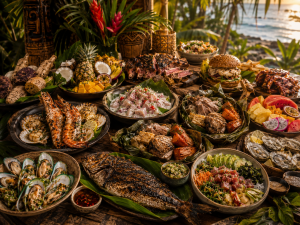 Cuisine océanienne premium avec spécialités d’Australie, de Nouvelle-Zélande, de Polynésie, de Mélanésie, de Micronésie et des cultures du Pacifique.