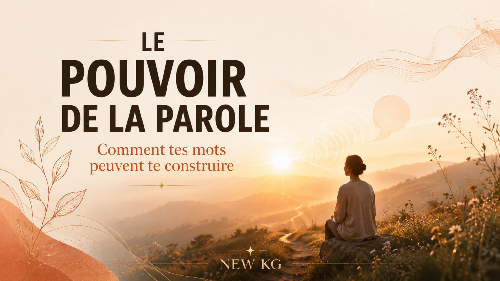Image NEW KG sur le pouvoir de la parole et l’impact des mots sur la confiance en soi, la motivation, l’énergie positive et le développement personnel.