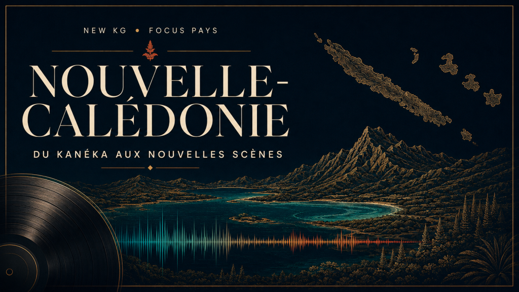 Illustration NEW KG consacrée à la musique de Nouvelle-Calédonie, du kanéka aux nouvelles scènes contemporaines.