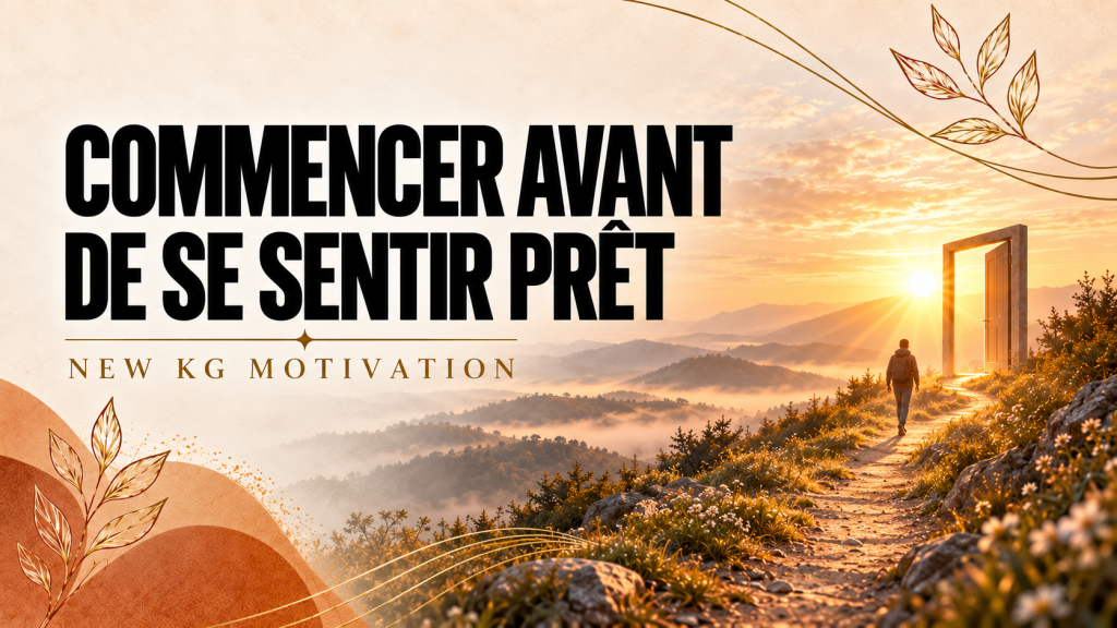Chemin au lever du soleil menant à une porte ouverte, illustrant l’article NEW KG « Commencer avant de se sentir prêt ».
